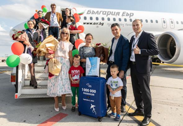 The 1 millionth passenger on Varna Airport landed on a Bulgaria Air flight